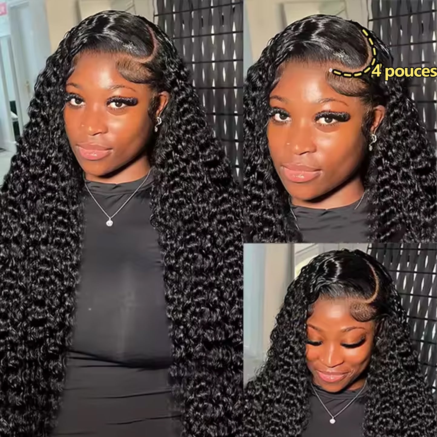 Cheveux Black Beauty 13×4 Super Double Drawn Fumi Natural Kinky Curly Wig Wig