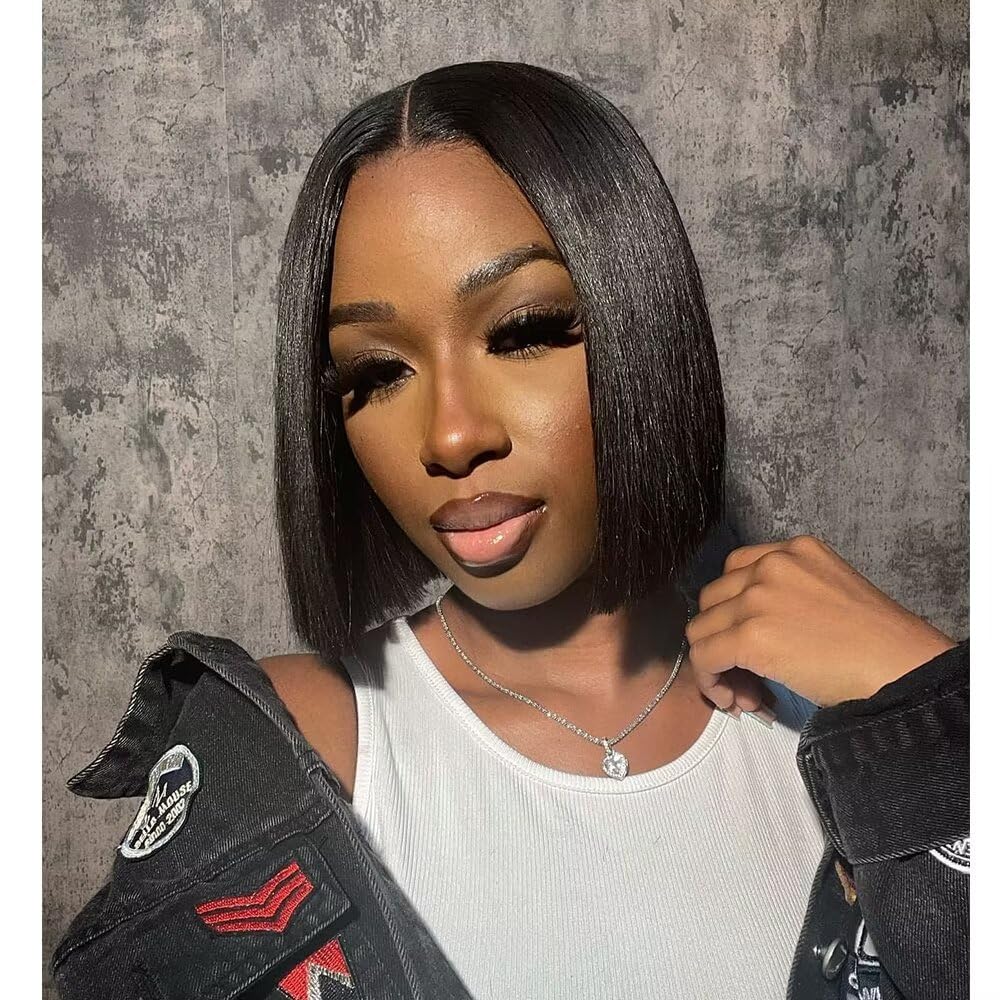 Blackbeautyhair Blackbeauty hair 2x6 Glueless Straight Lace Front Bob Wig