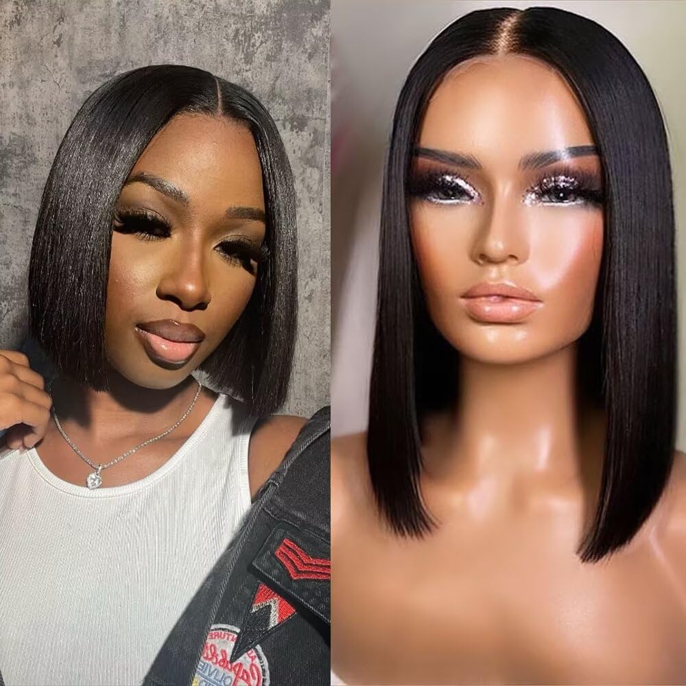 Blackbeautyhair Blackbeauty hair 2x6 Glueless Straight Lace Front Bob Wig