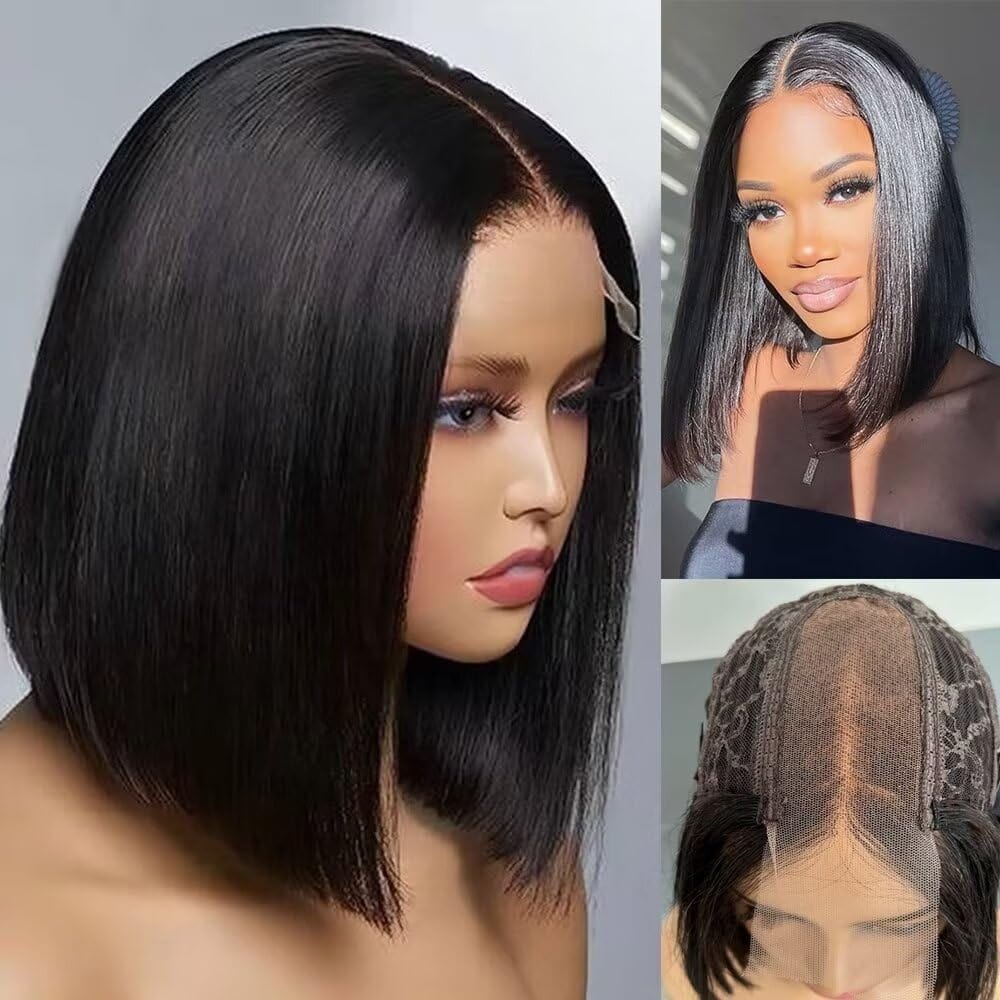 Blackbeautyhair Blackbeauty hair 2x6 Glueless Straight Lace Front Bob Wig