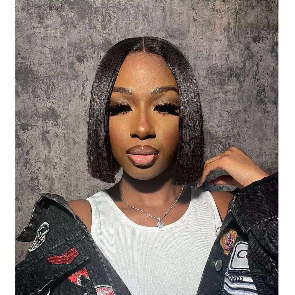 Blackbeautyhair Blackbeauty hair 2x6 Glueless Straight Lace Front Bob Wig