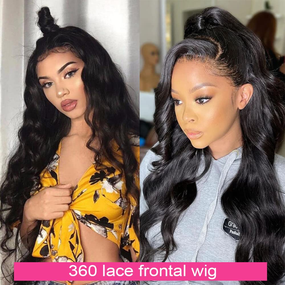 Blackbeautyhair Natural Color Human Hair Body Wave 360 Lace Front Wig for Black Women